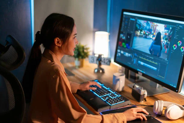 beautiful female video editor beautiful female video editor