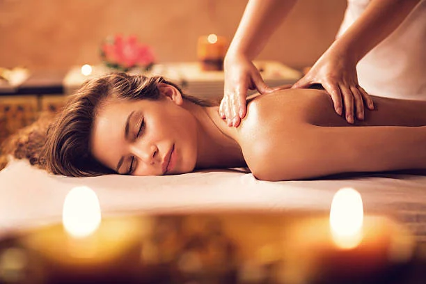 Beautiful woman receiving back massage at the spa. Beautiful woman receiving back massage at the spa.