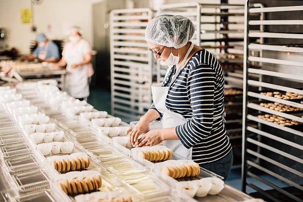 Mexican Woman working at Bakery Workshop